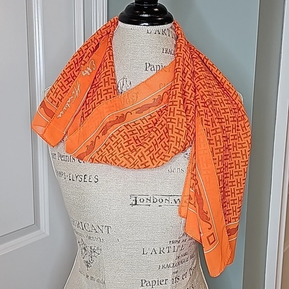 Effy Hematian Bright Orange Neck Scarf - OS